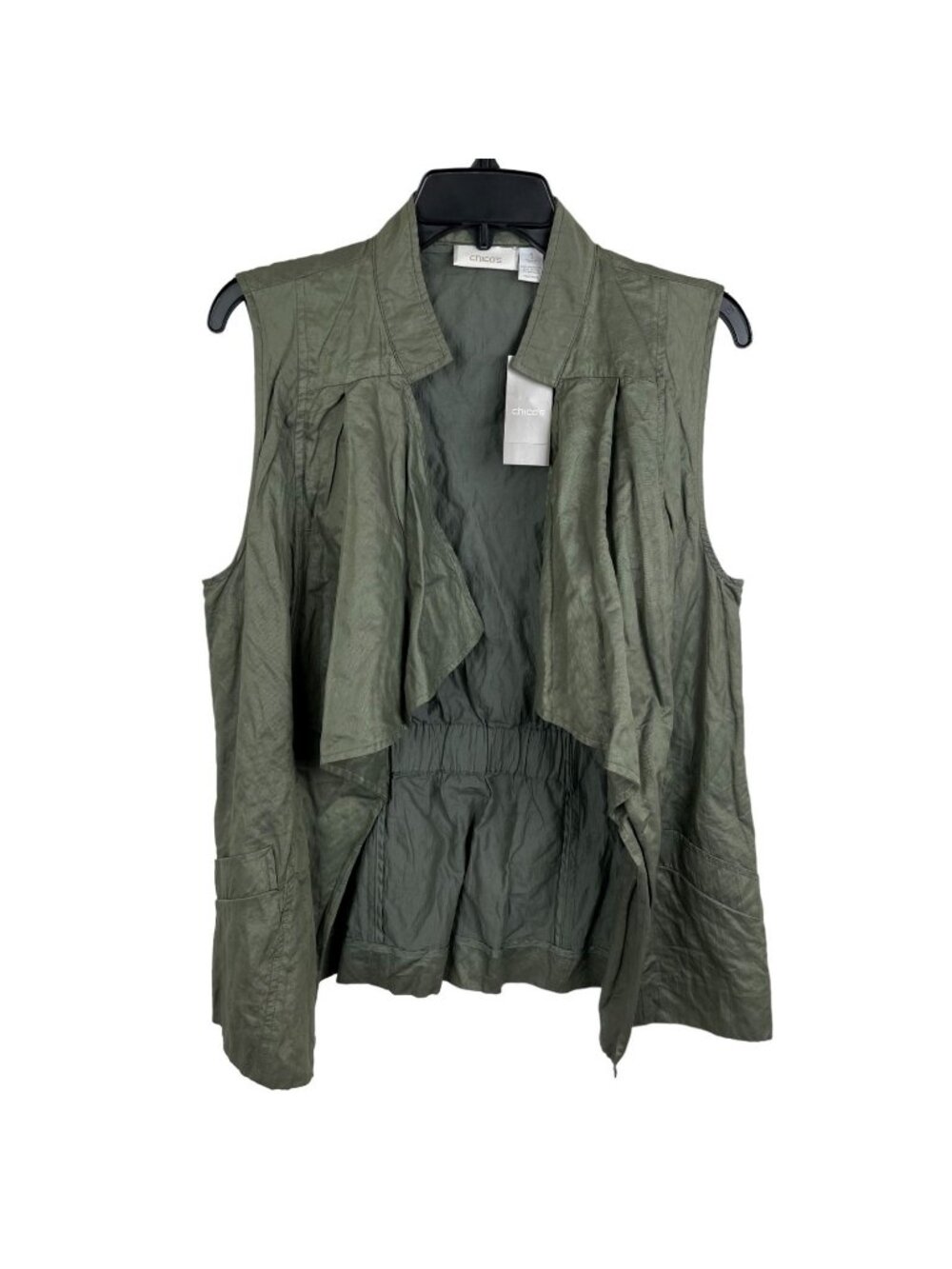 Chicos Women Sleeveless Open Front Jacket Vest Size 1